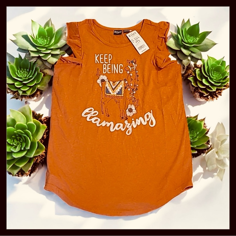 XXL Cruel Girls “Keep Being Llamazing” ruffled cap sleeve tank (14/16) NWT $45